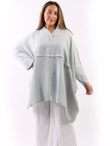 Plus Size Linen Batwing Top