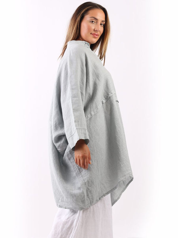 Plus Size Linen Batwing Top