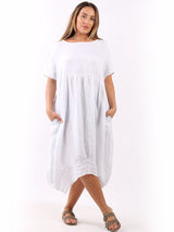 Linen Quirky Lagenlook Midi Swing Dress
