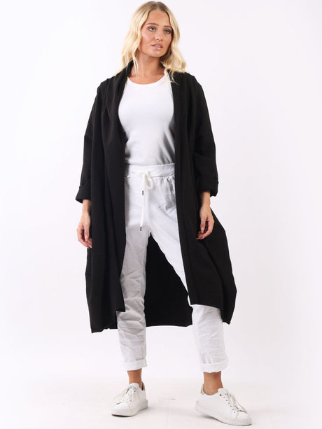 Open Front Cotton Oversized Cardigan