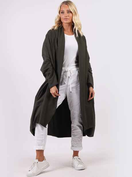 Open Front Cotton Oversized Cardigan