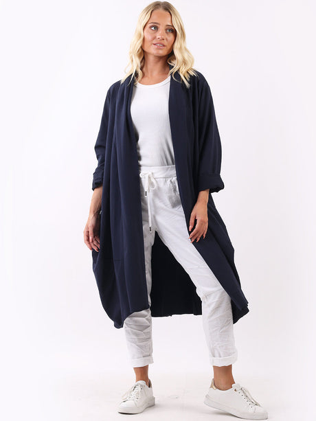 Open Front Cotton Oversized Cardigan