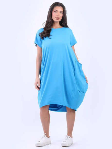 Women Raw Edges Plus Size Plain Cotton Dress