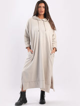 Plus Size Cotton Hooded Dress