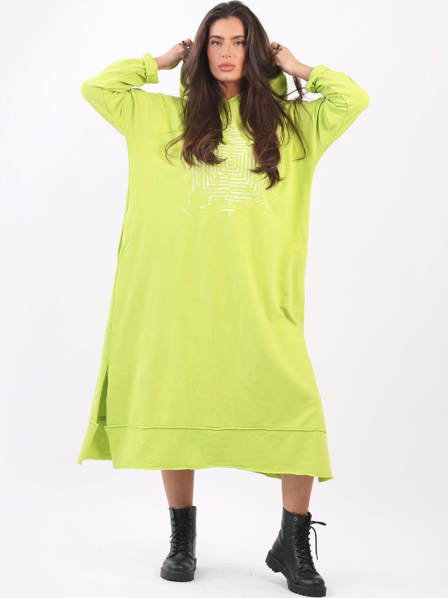 Plus Size Cotton Hooded Dress