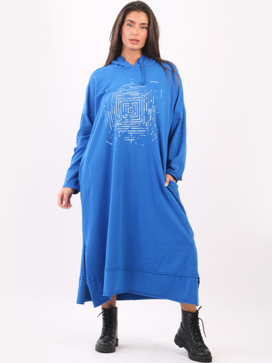 Plus Size Cotton Hooded Dress