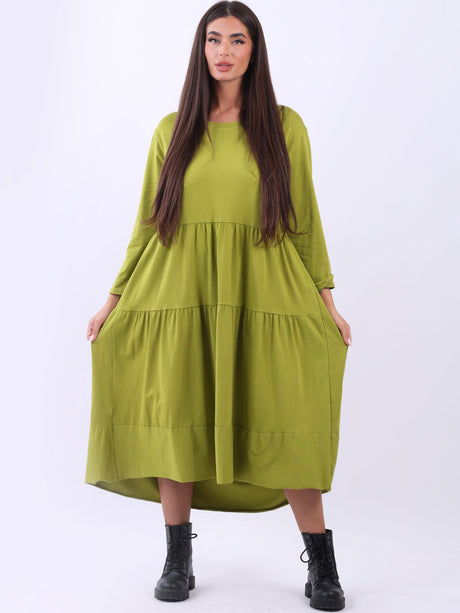 Plus Size Solid Cotton Dress