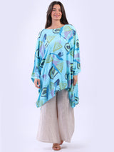 Women Printed Sequin Batwing Tunic Top