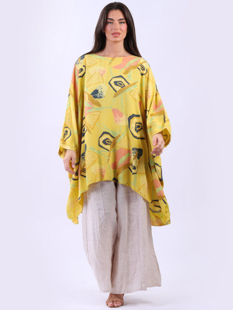 Women Printed Sequin Batwing Tunic Top