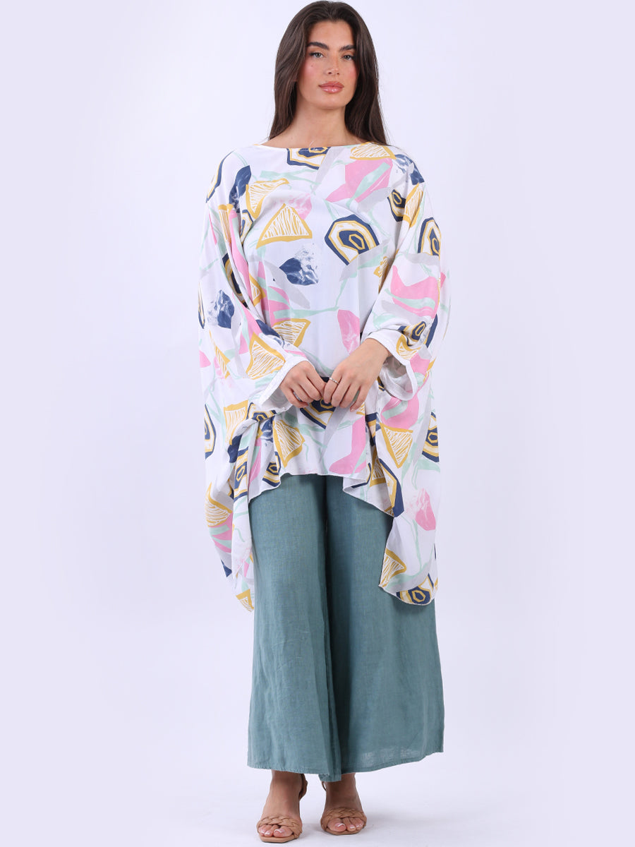 Women Printed Sequin Batwing Tunic Top