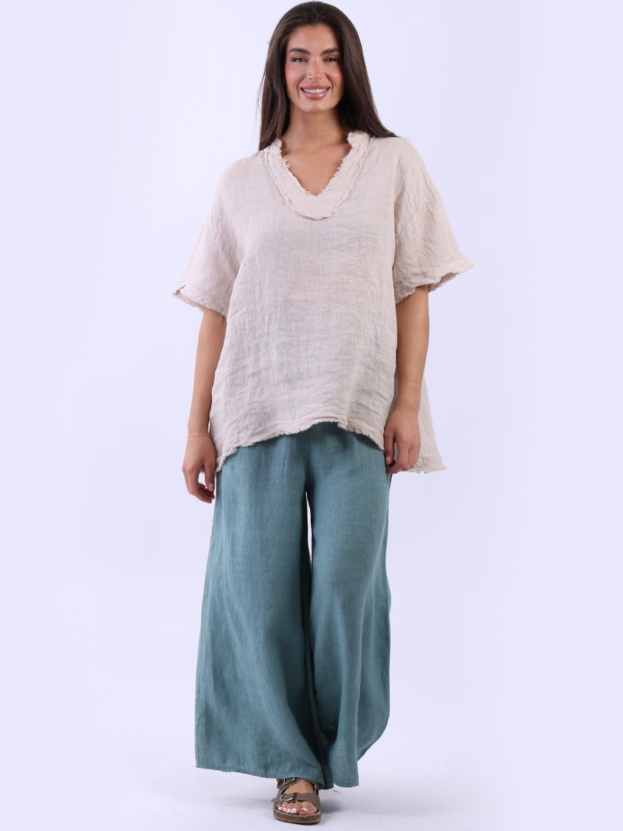 Solid Linen Baggy Top