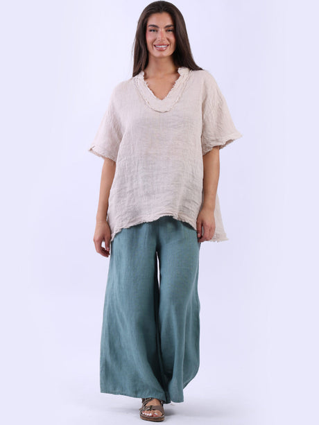 Solid Linen Baggy Top