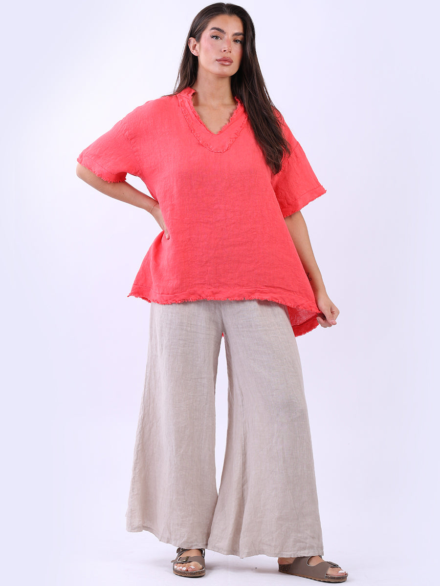 Solid Linen Baggy Top