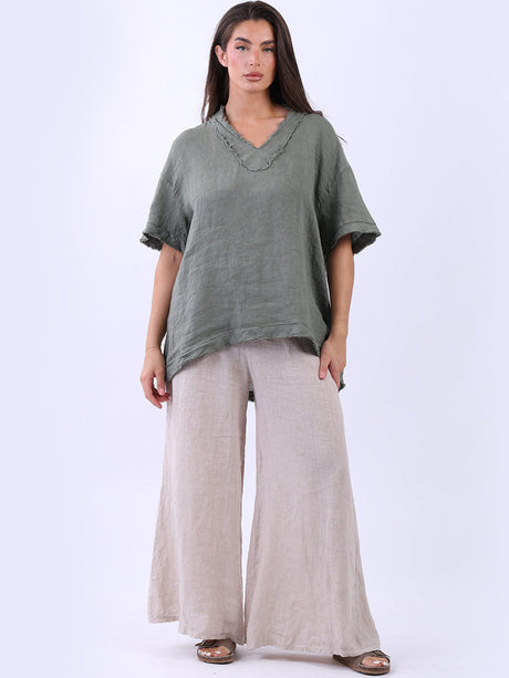 Solid Linen Baggy Top