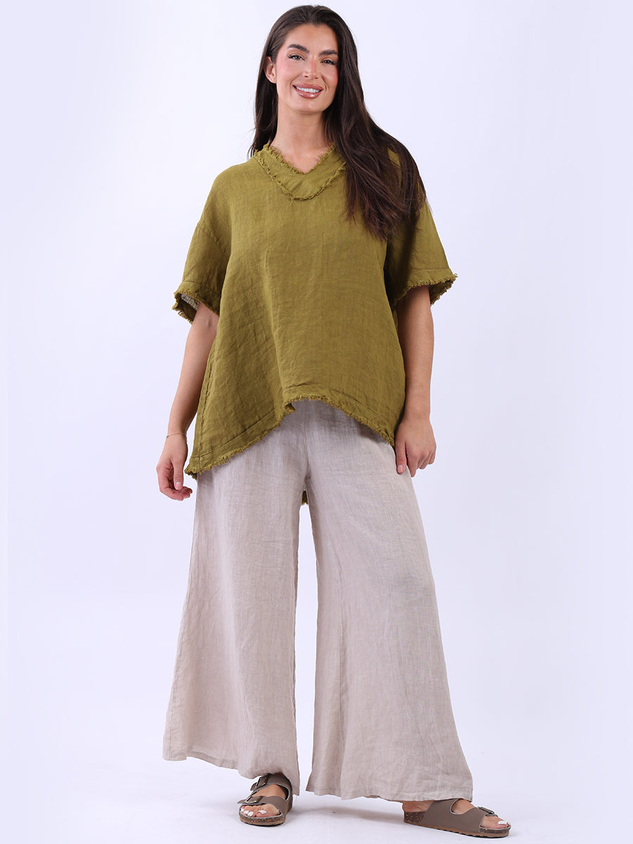 Solid Linen Baggy Top