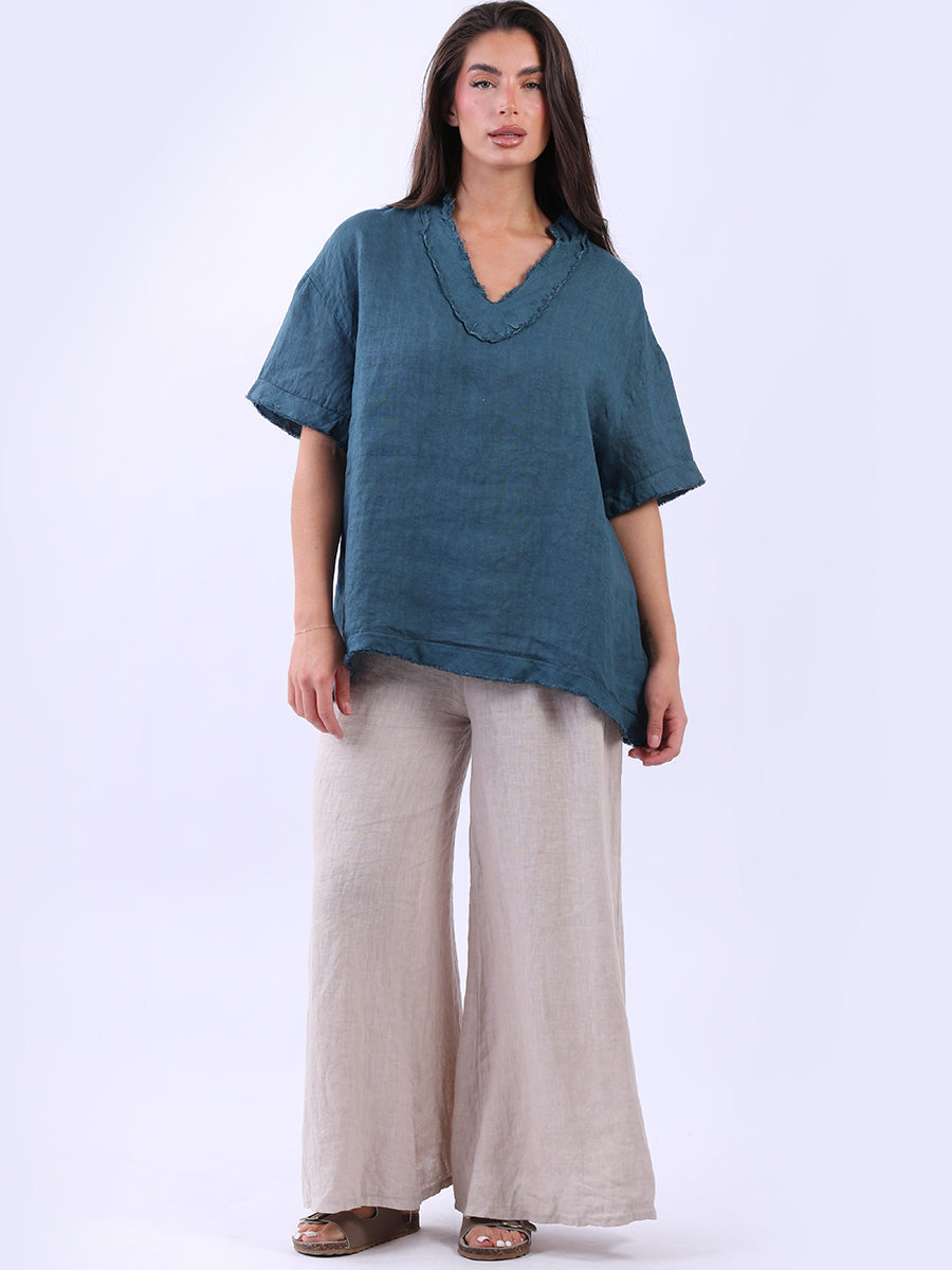 Solid Linen Baggy Top