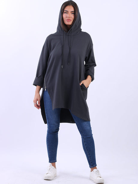 Cotton Lagenlook Hooded Top