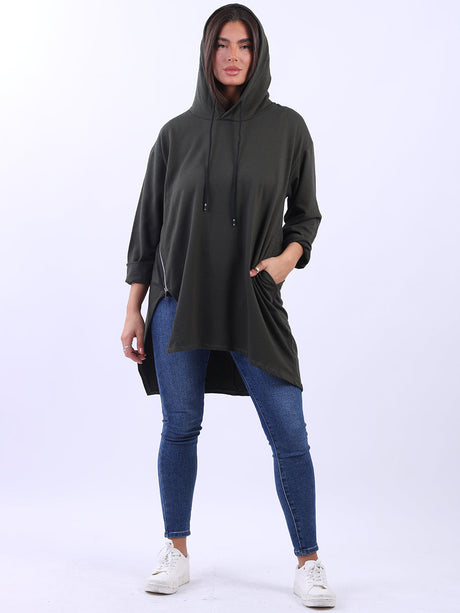 Cotton Lagenlook Hooded Top