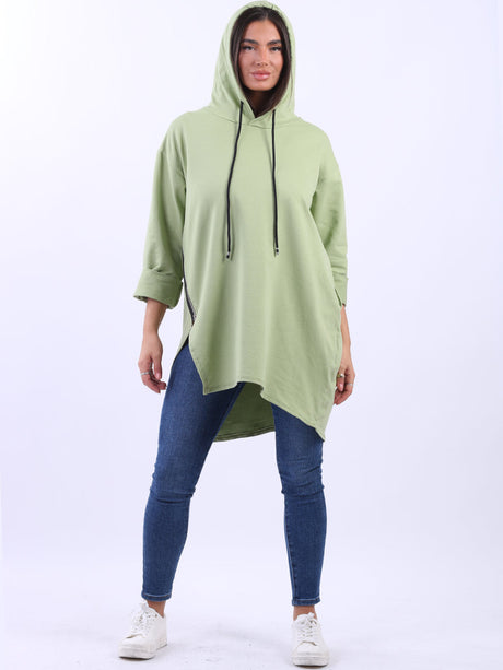 Cotton Lagenlook Hooded Top