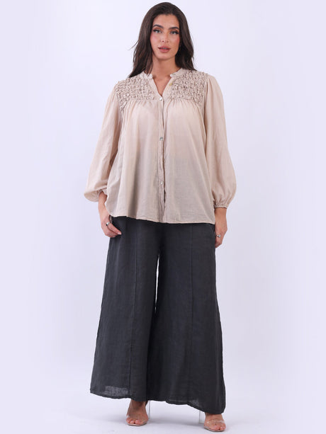 Smoked Cotton Blouse