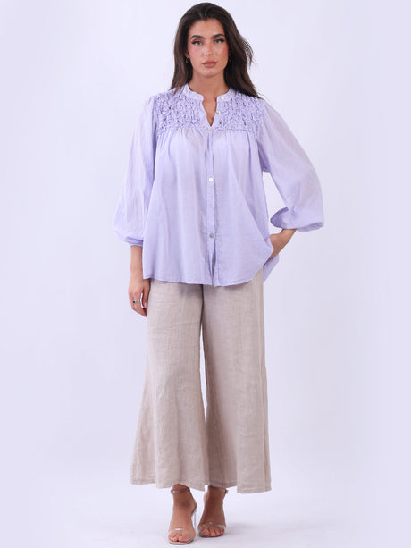 Smoked Cotton Blouse