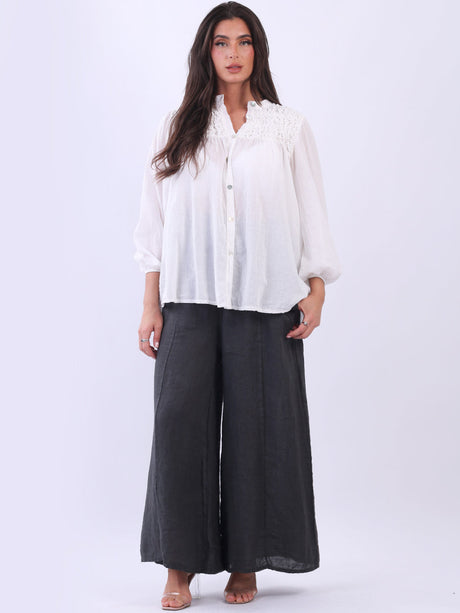 Smoked Cotton Blouse