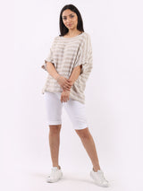 Ladies Stripy Print Cotton Box Top