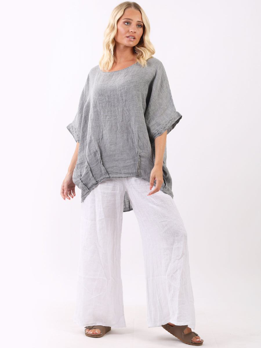 Vintage Wash Batwing Linen Top