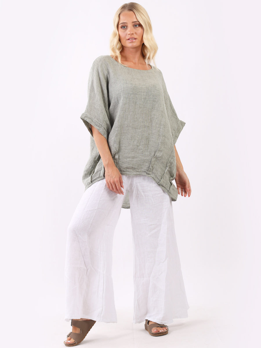 Vintage Wash Batwing Linen Top