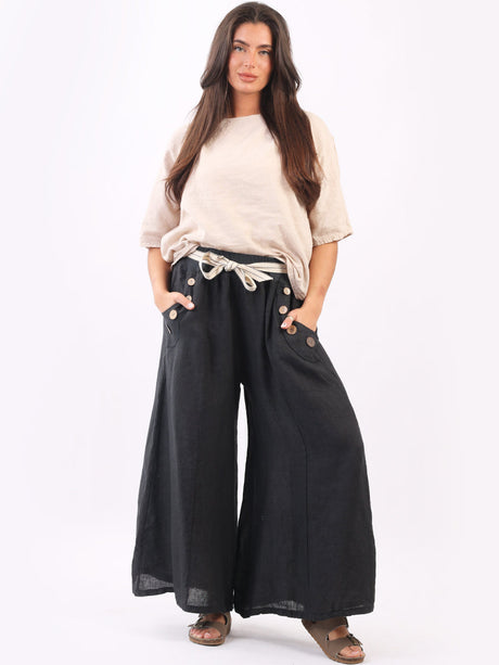 Wide Leg Linen Summer Palazzo