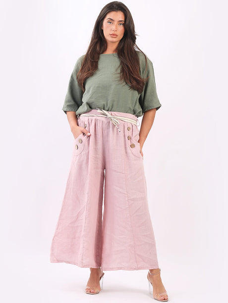 Wide Leg Linen Summer Palazzo