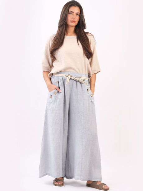 Wide Leg Linen Summer Palazzo