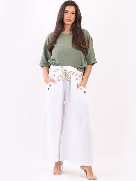 Wide Leg Linen Summer Palazzo