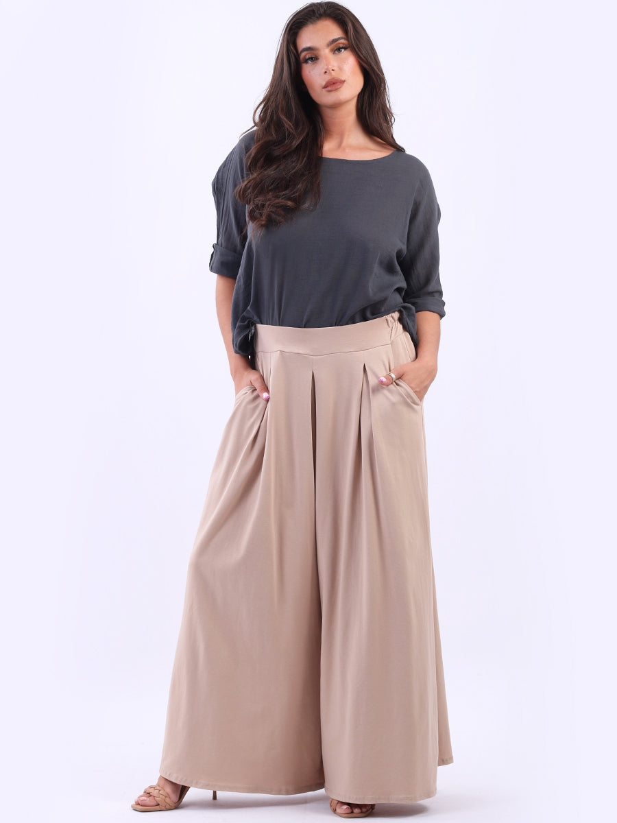 Cotton wide leg palazzo pants on sale