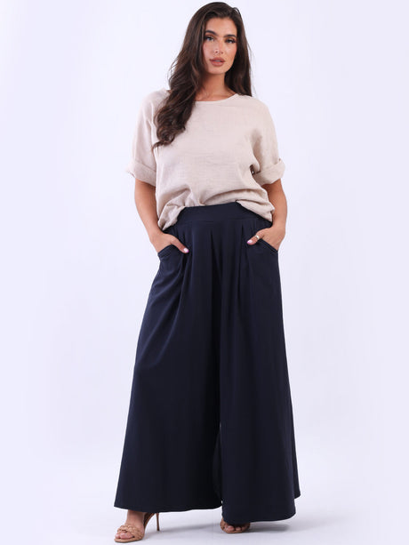 Wide Leg Cotton Palazzo