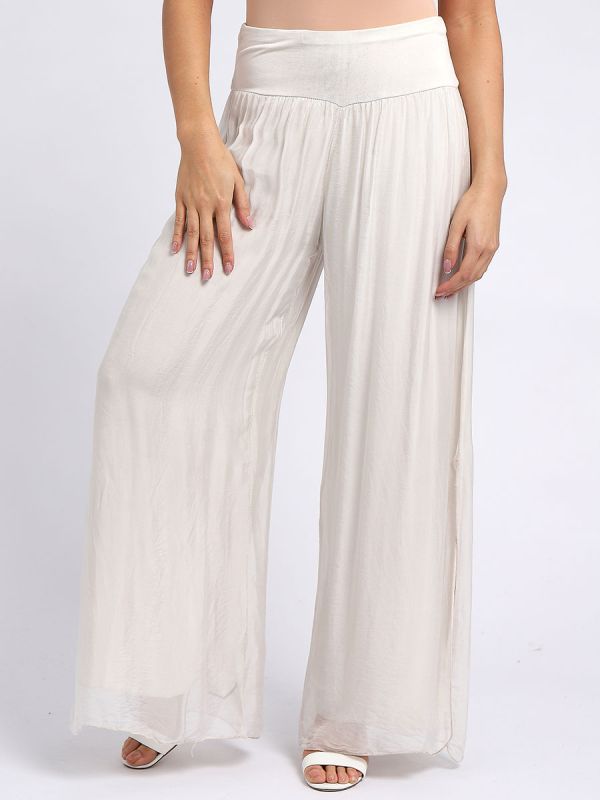 Ladies silk evening trousers top