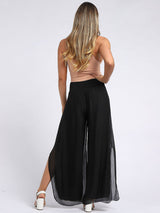 Ladies Wide Leg Plain Silk Harem Trouser