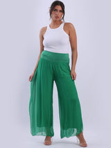 Ladies Wide Leg Plain Silk Harem Trouser