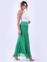 Ladies Wide Leg Plain Silk Harem Trouser