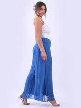 Ladies Wide Leg Plain Silk Harem Trouser