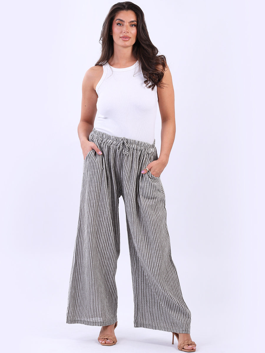 Stripy Cotton Trouser