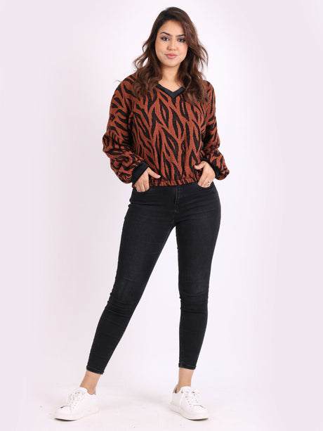 Jacquard Pegged Pullover