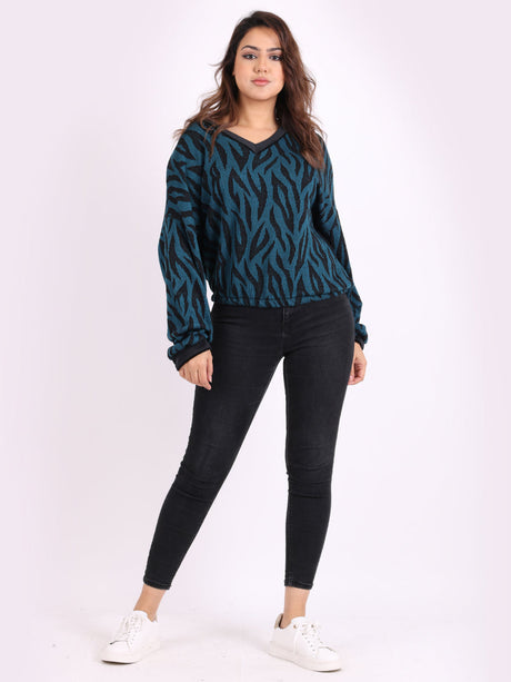 Jacquard Pegged Pullover