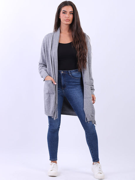 Open Front Women Knitted Cardigan