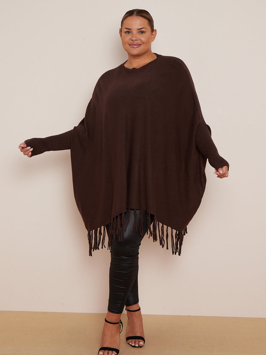 Knitted Oversized Tunic Poncho