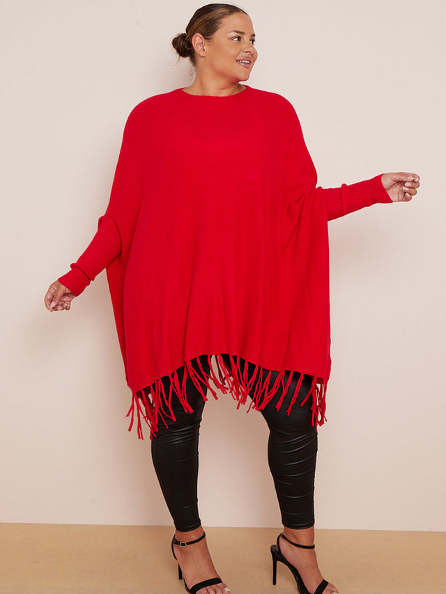 Knitted Oversized Tunic Poncho