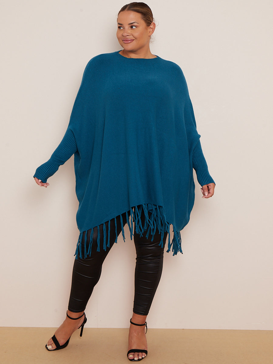 Knitted Oversized Tunic Poncho