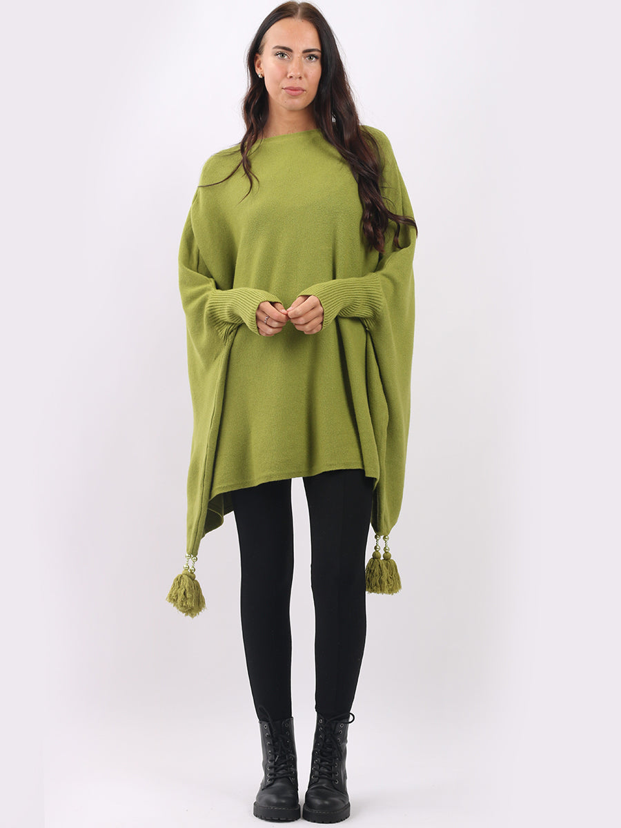 Plain Plus Size Batwing Tunic Poncho