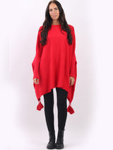 Plain Plus Size Batwing Tunic Poncho