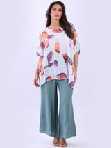 Oversized Brush Stroke Batwing Tunic Top